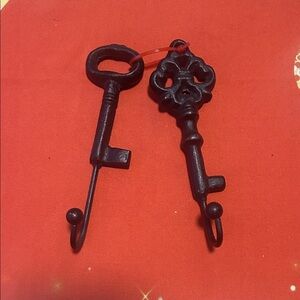 Two rod iron hooks Vintage-Style Black Key Wall Hooks